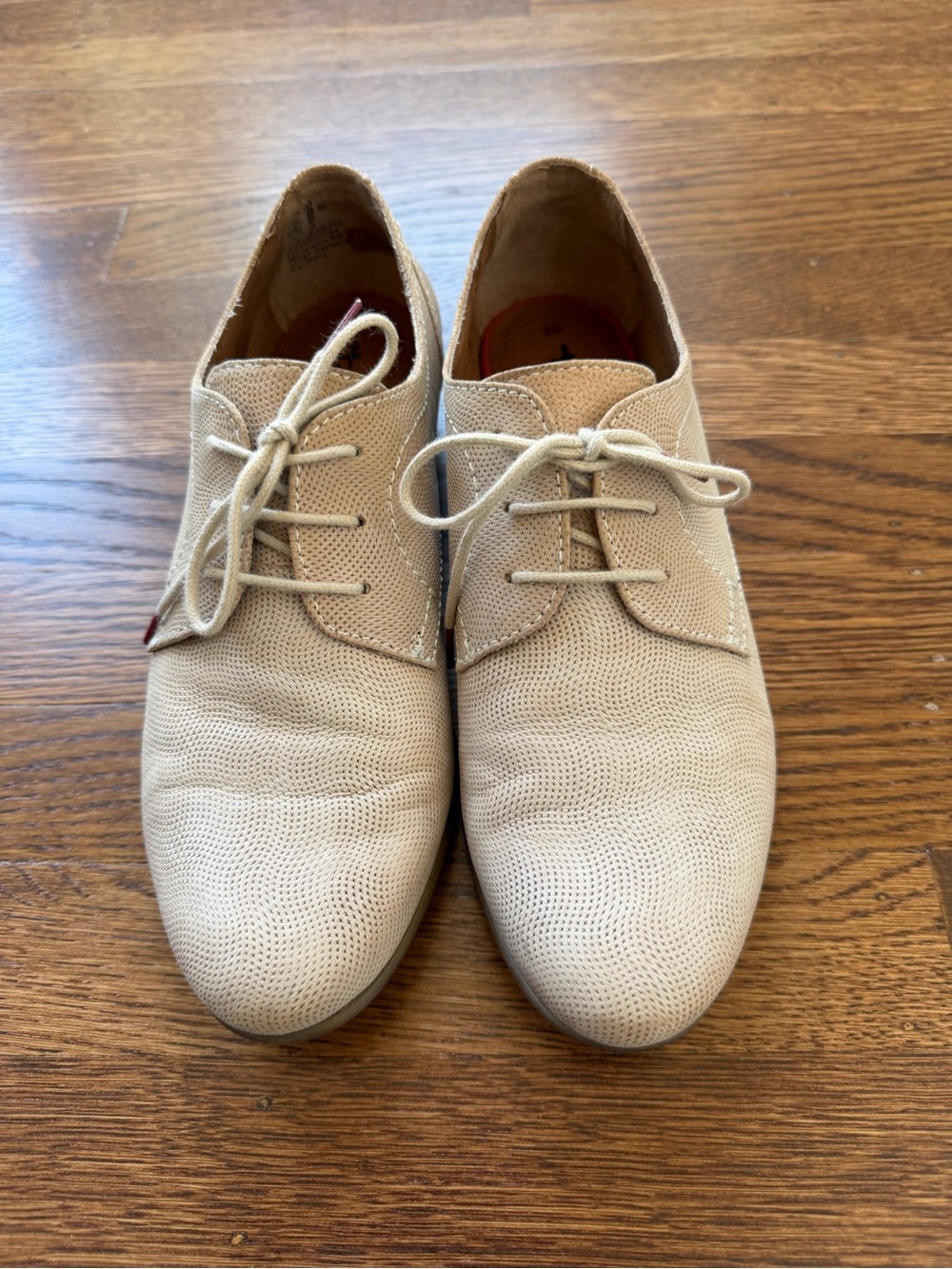 Women’s Tamaris Lace-Up Flats in Light Beige (Size: 39)